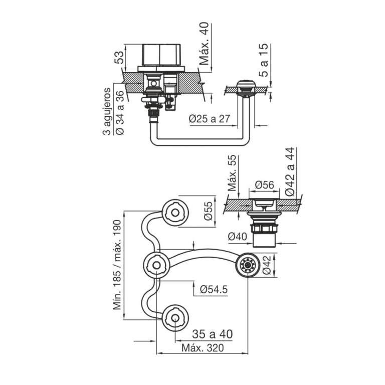 Griferia Fv Radal Bidet Con Transferencia 0295/c7 Baño - Imagen 2