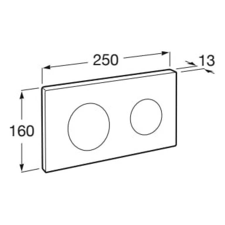 Tapa Tecla Roca Dual Deposito Embutir Rectangular Negro - Imagen 2