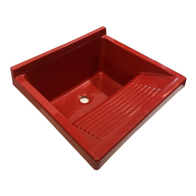 Bacha De Lavadero Ferrum Traful Pileta Roja Rojo