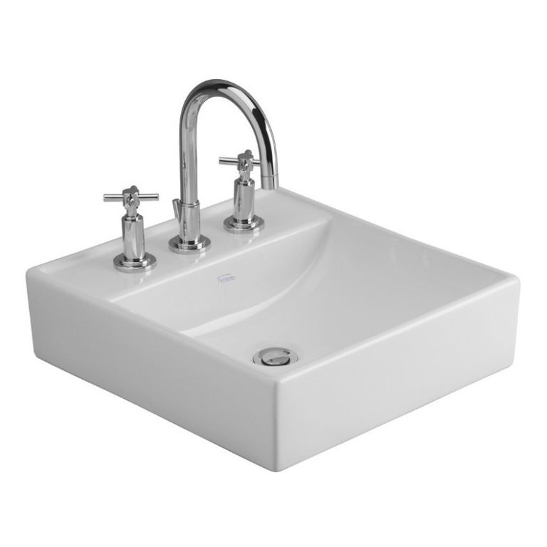 Bacha Ferrum Tori L324k De Apoyo Blanca Baño 3 Agujeros