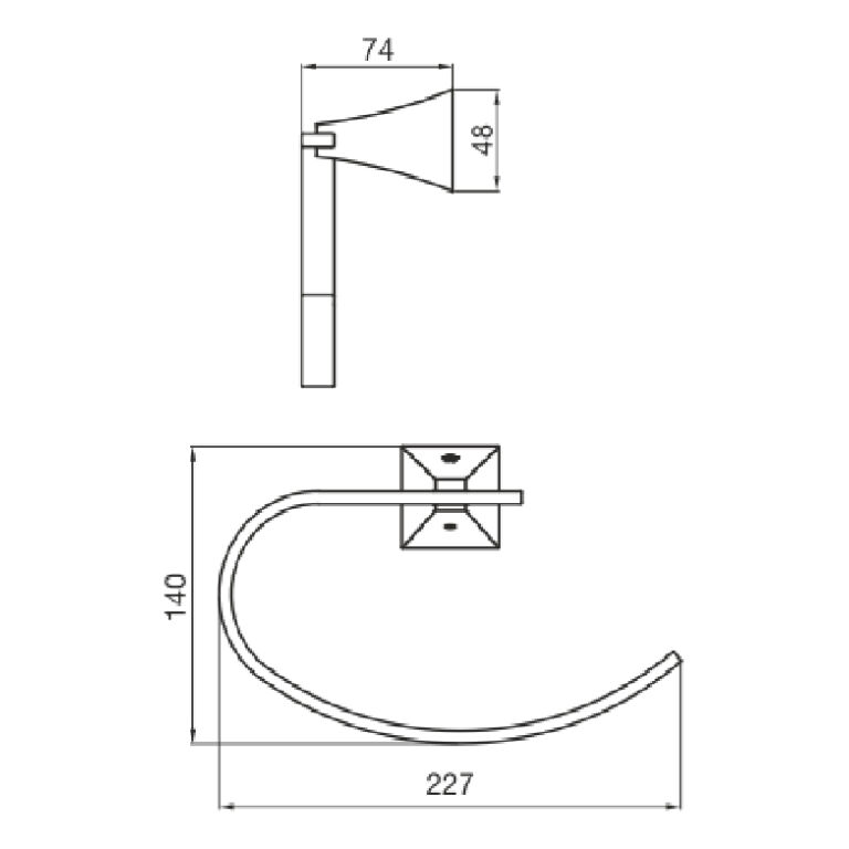 Fv Urbano Aro Toallero Baños 0162/h3-cr Cromo - Imagen 2