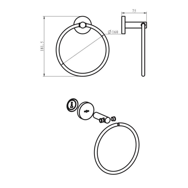 Toallero Aro Piazza Guilty 5 A Garantía Accesorios Metálico - Imagen 2