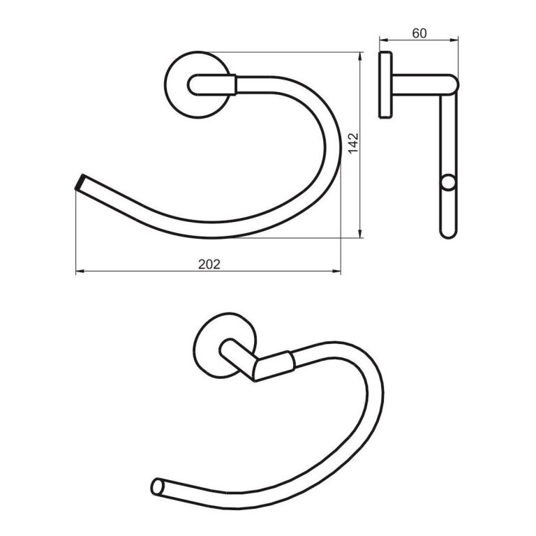 Aro Toallero Piazza Dot Metálico Cromado 5 Años Garantía - Imagen 2