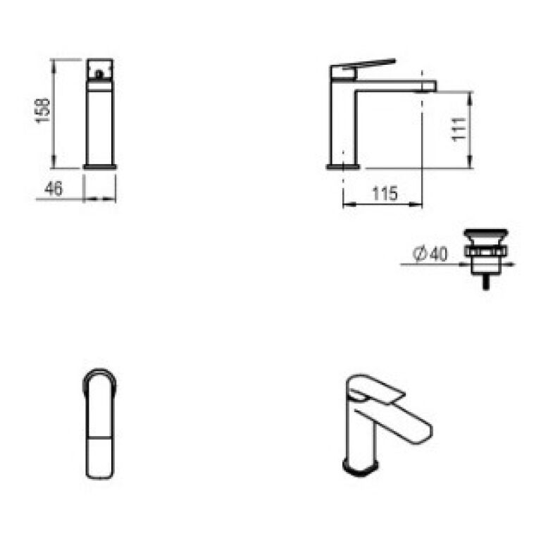 Griferia Hidromet Raptor Lavatorio Bajo Monocomando - Imagen 2
