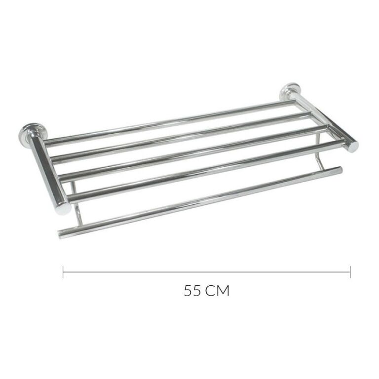 Repisa Con Toallero Barral Daccord Eternity Acero Cromado - Imagen 2