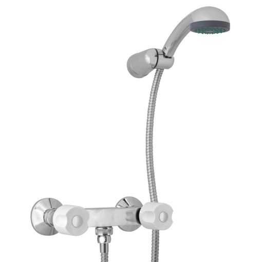 Griferia Peirano Laza Ducha Exterior Blanco Cromo 459