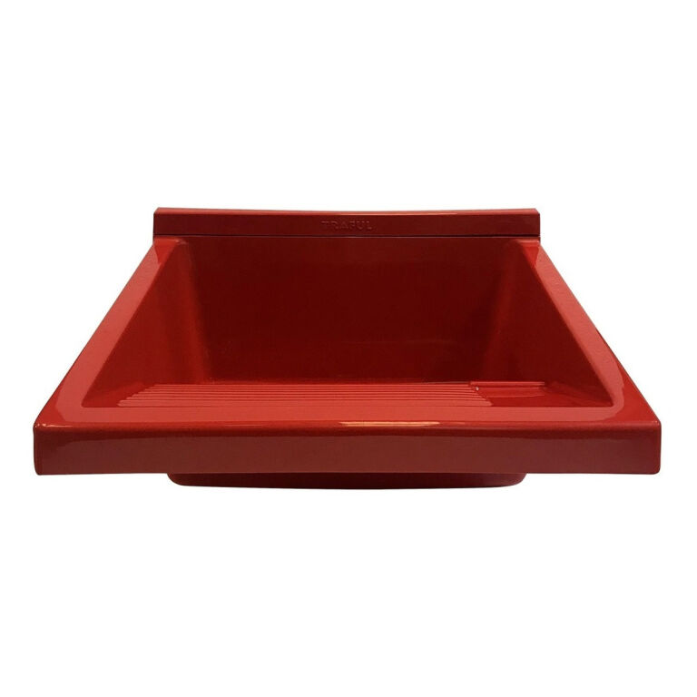 Bacha De Lavadero Ferrum Traful Pileta Roja Rojo - Imagen 2