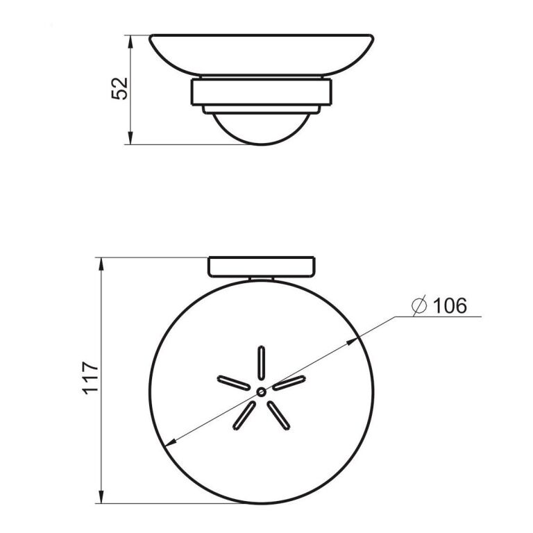 Jabonera Piazza Dot Metálica Cromado Vidrio 5 Años Garantía - Imagen 2