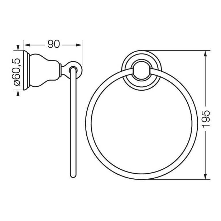 Aro Toallero De Baño Fv Denisse Cromo 162/64 Accesorio - Imagen 2