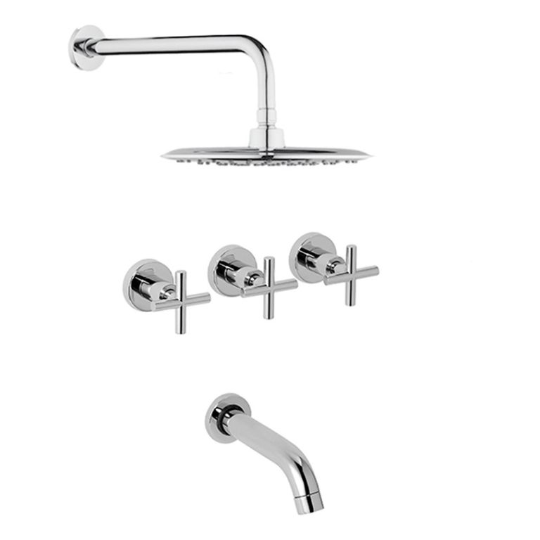 Griferia Hydros Novara Cruz Lluvia Ducha Embutir Cerámico