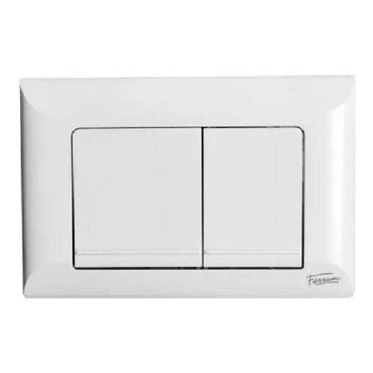 Tapa Tecla Ferrum Dual Deposito Embutir Rectangular Blanca