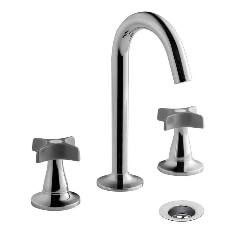 Griferia Fv Petalo Lavatorio Gris-cromo 0207/m3-gc