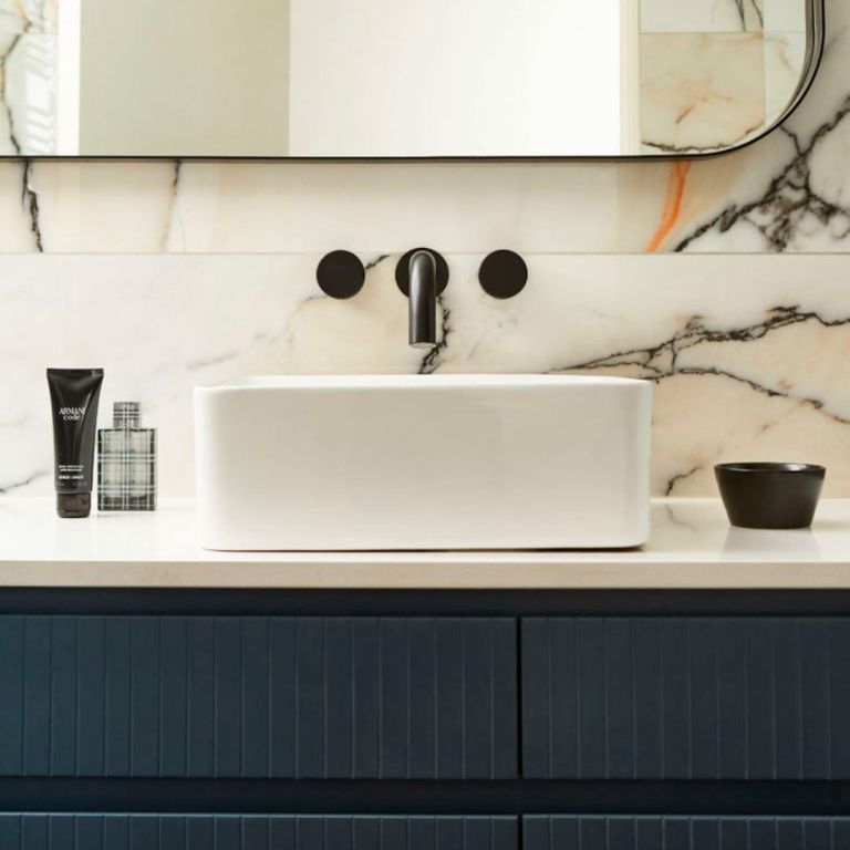 Griferia Peirano Fabric Negra Lavatorio Pared 62-100n - Imagen 2