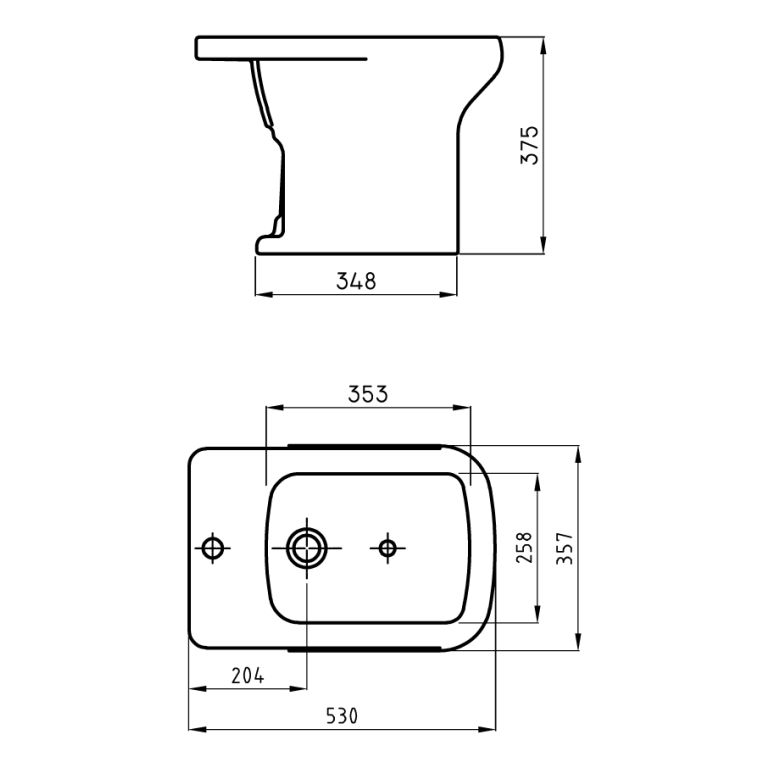 Combo Ferrum Limay Inodoro Corto + Bidet De 1 O 3 Agujeros - Imagen 7