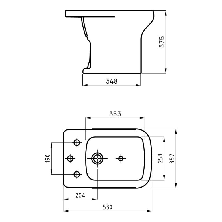Combo Ferrum Limay Inodoro Corto + Bidet De 1 O 3 Agujeros - Imagen 5