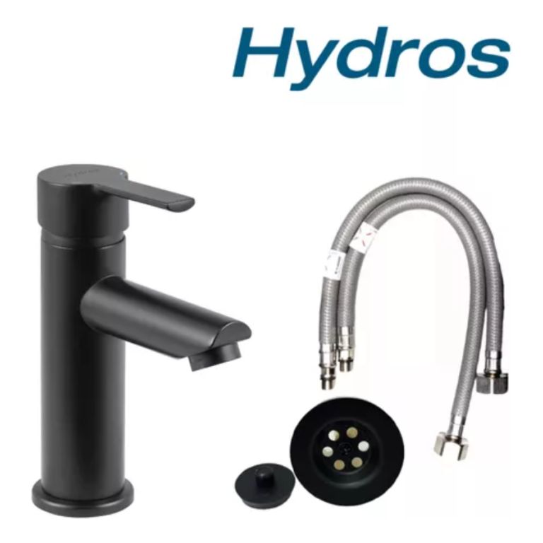 Grifería Hydros Calyx Lavatorio Medio Negro Mate 30900 - Imagen 3