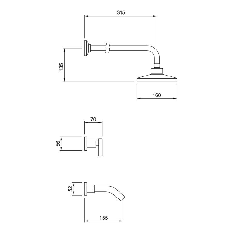 Grifería Peirano Adra Ducha Embutir C/t Negro 80-166n - Imagen 2