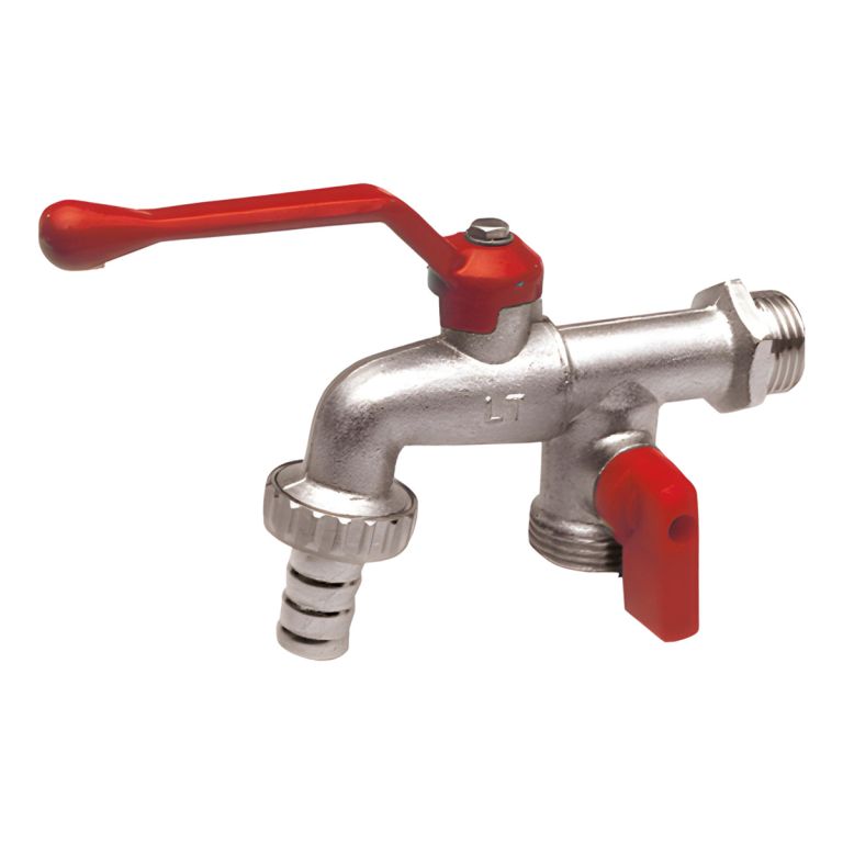 Canilla Latyn Doble Metalic Lavarropa Palanca Esferica 1/2 P