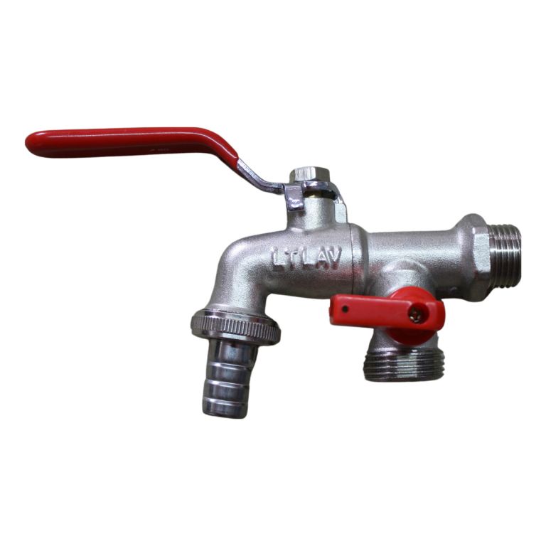 Canilla Latyn Doble Metalic Lavarropa Palanca Esferica 1/2 P - Imagen 2