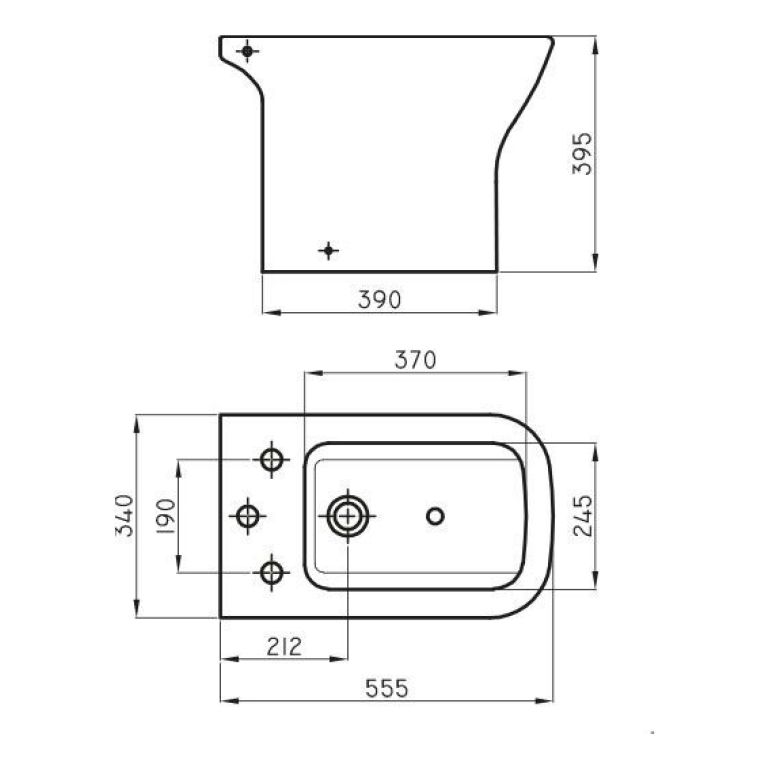 Combo Ferrum Temple Inodoro Largo + Depósito + Bidet 3 Aguje - Imagen 4