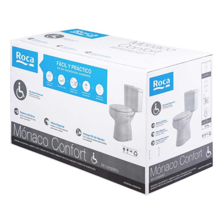 Kit Combo Roca Monaco Confort Inodoro largo + Depósito Dual + Asiento - Imagen 3