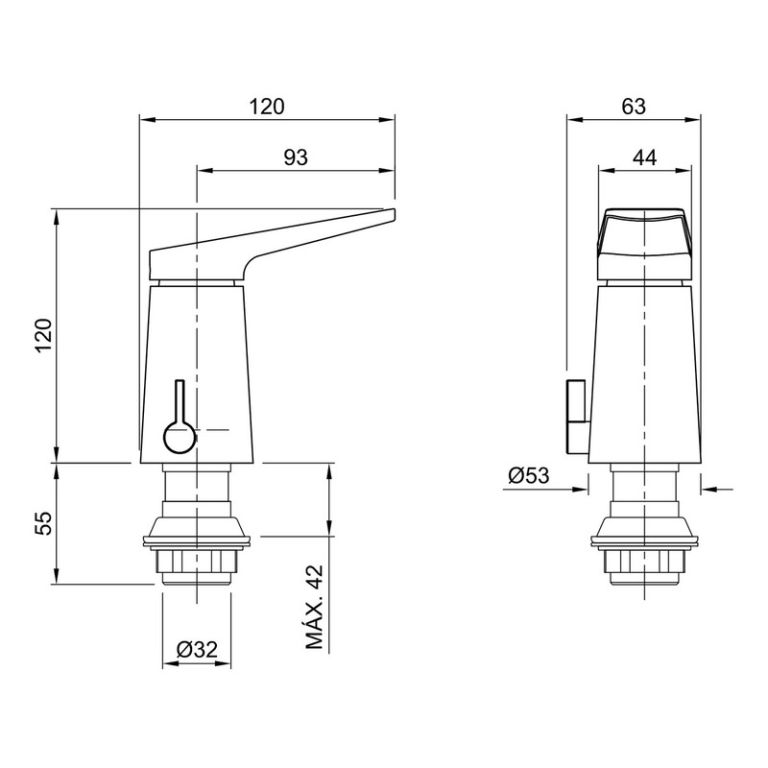 Griferia Bidet Peirano Wave 70-168n Black Negro - Imagen 2