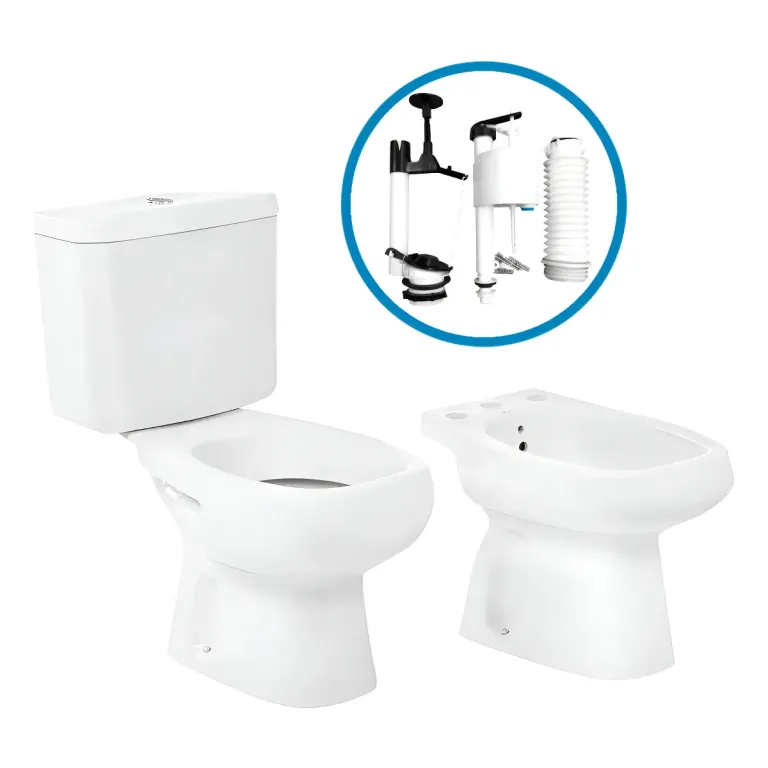 Combo Roca Monaco Inodoro Largo + Mochila Dual + Bidet - Imagen 7