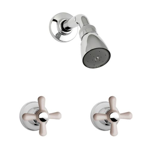 Grifería Peirano Ares Ducha Embutir Blanco Cromo 474