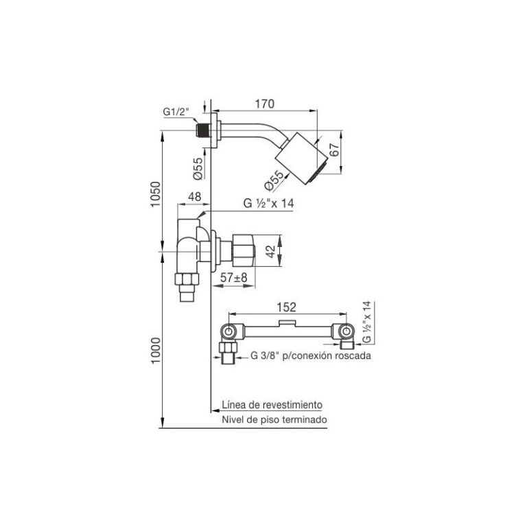 Griferia Fv Arizona Ducha Embutir S Transferencia 0109/b1p - Imagen 3