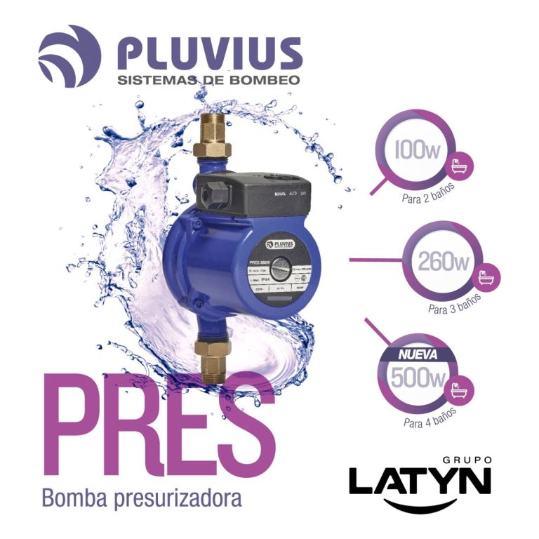 Bomba Presurizadora Latyn Pluvius Pres 100w - Imagen 3