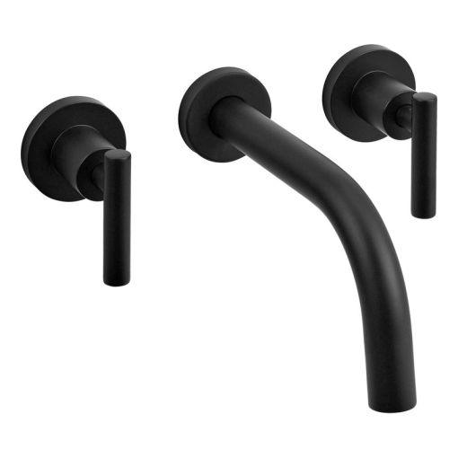 Griferia Peirano Adra Lavatorio Pared Mate Negro 62-162n