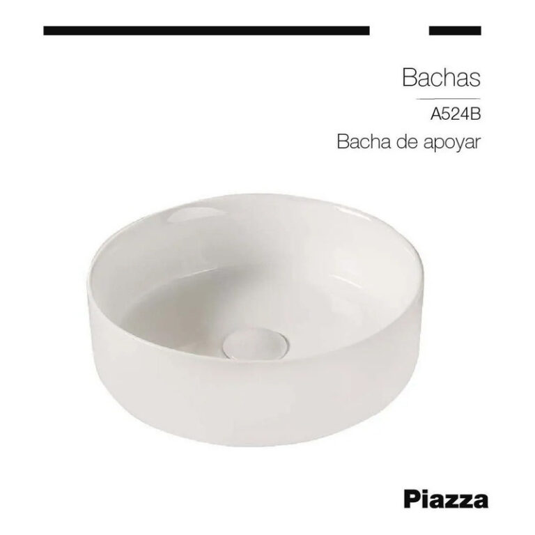 Bacha Piazza A524 B Apoyo Loza Porcelana Sanitaria Bano - Imagen 3
