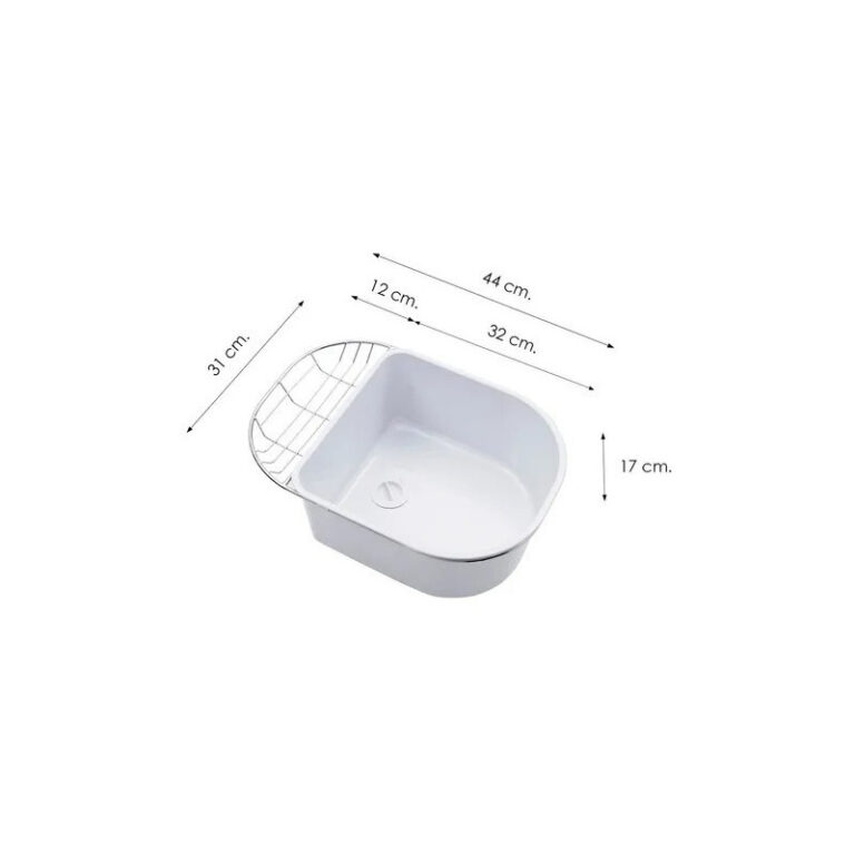 Pileta Accesorio Bacha Cocina Johnson Luxor Piaclu Blanco Pr - Imagen 5