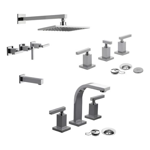 Set Griferias Baño Fv Dominic Lever Bidet Ducha Lavatorio