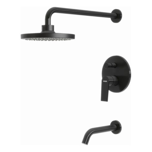 Griferia Vasser Zafiro Black Ducha Embutir Con Transferencia