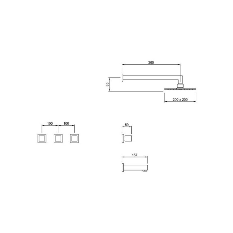 Griferia Peirano Lago Ducha Embutir Transferencia 80-161 - Imagen 3