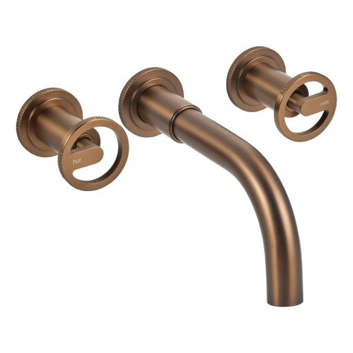 Grifería Peirano Pulse Lavatorio Pared 62-175dg Dark Gold