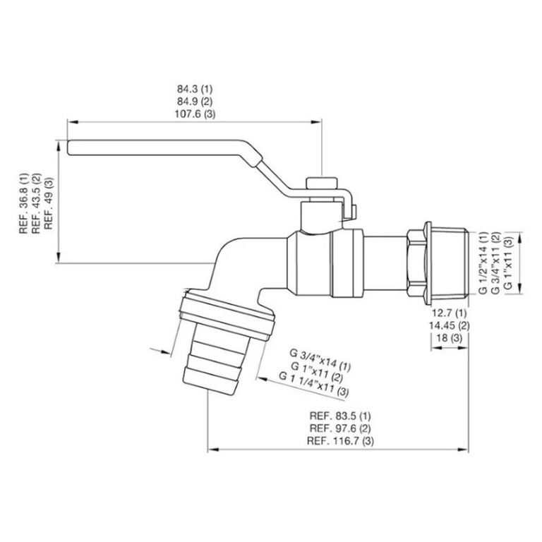 Canilla Fv Para Manguera Con Cierre Esferico 0436.03-13 1/2 - Imagen 2