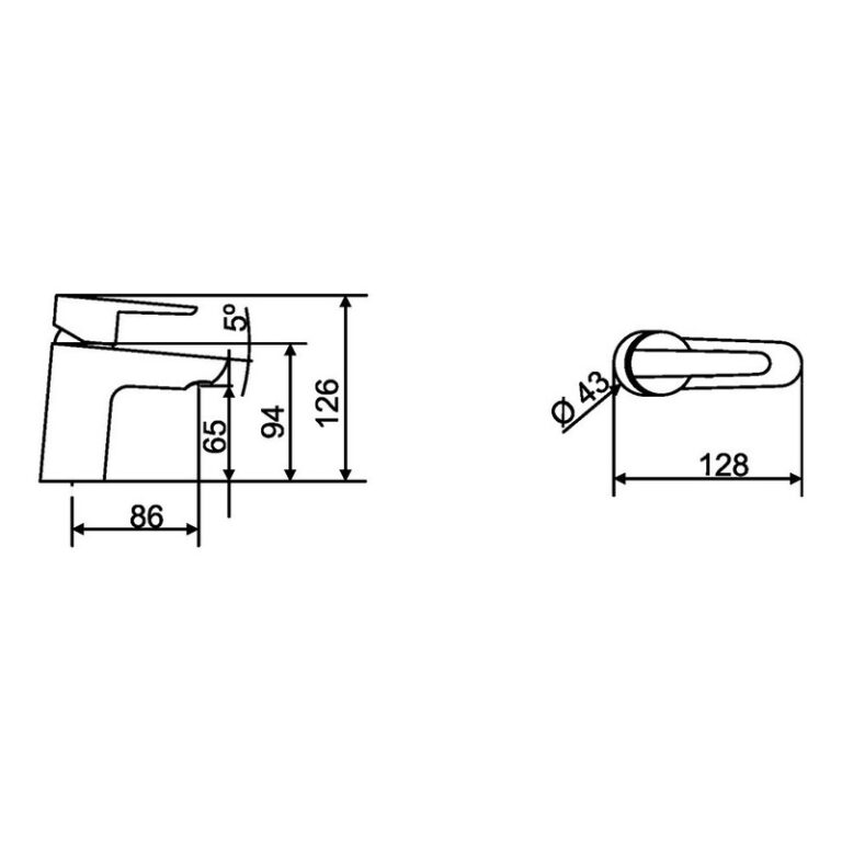 Griferia Hidromet Flat Lavatorio Negra Black 8401negr - Imagen 3