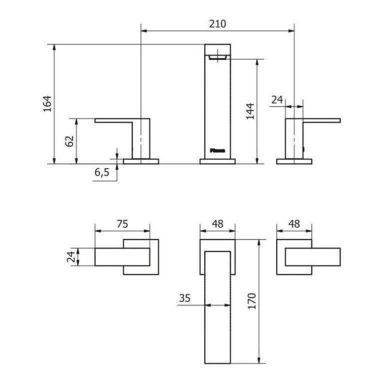 Griferia Piazza Hydros Urban Level Lavatorio Mesada - Imagen 2