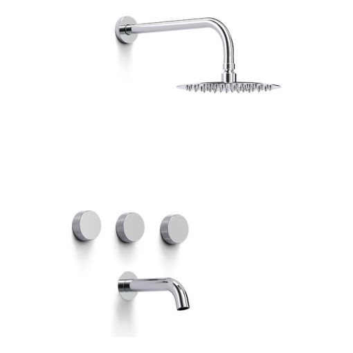 Griferia Hidromet Texture Cromo Ducha Embutir C/t 9808crcr