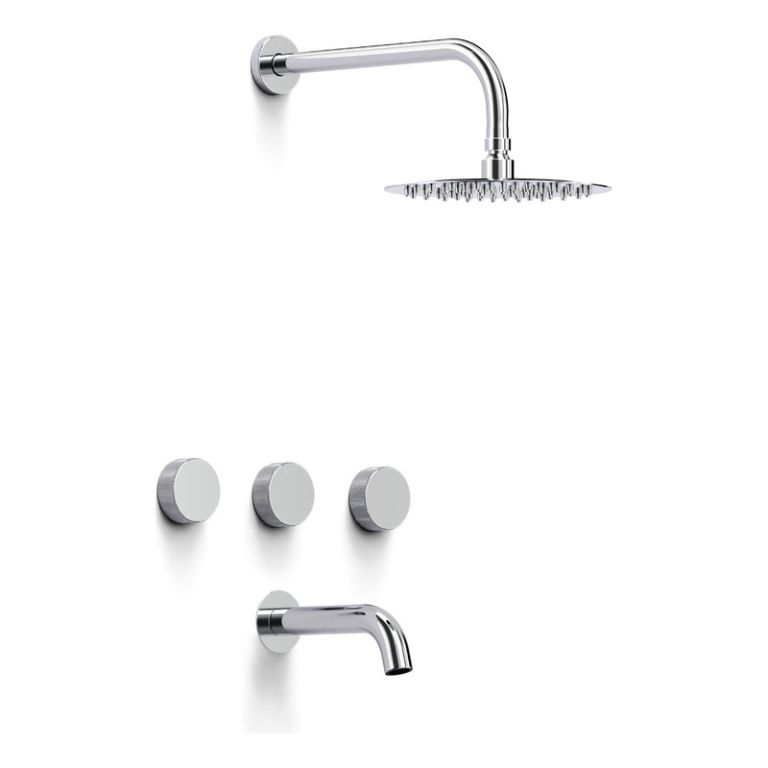 Griferia Hidromet Texture Cromo Ducha Embutir C/t 9808crcr