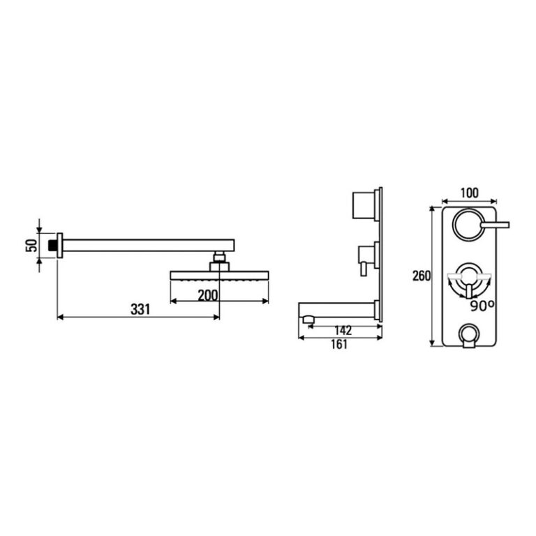 Griferia Hidromet One Ducha Embutir Con Transferencia 3003 - Imagen 2