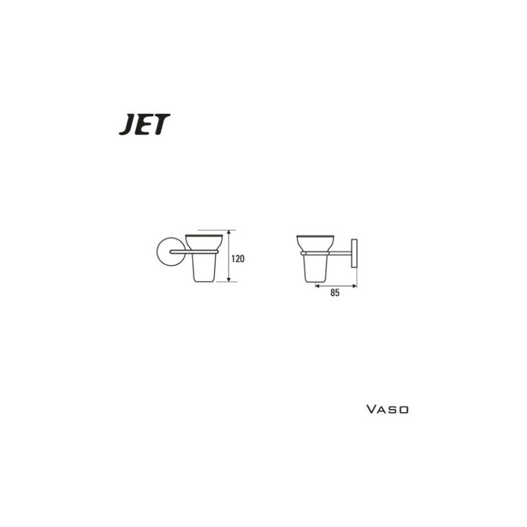 Portavaso Portacepillo Hidromet Jet Cromo Accesorio 3711 - Imagen 2