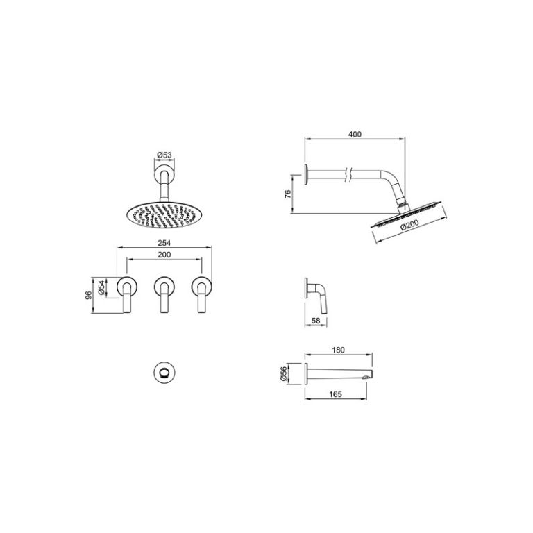 Grifería Peirano Ducha Embutir Live Negro - Imagen 2