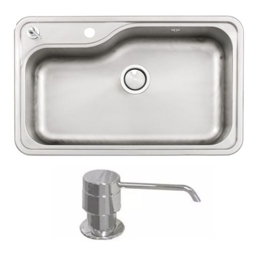 Bacha Acero Inoxidable Mi Pileta Doble 800ed + Dosificador