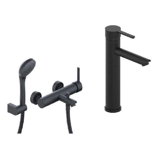 Griferia Hidromet Storm Black Negra Ducha Exterior