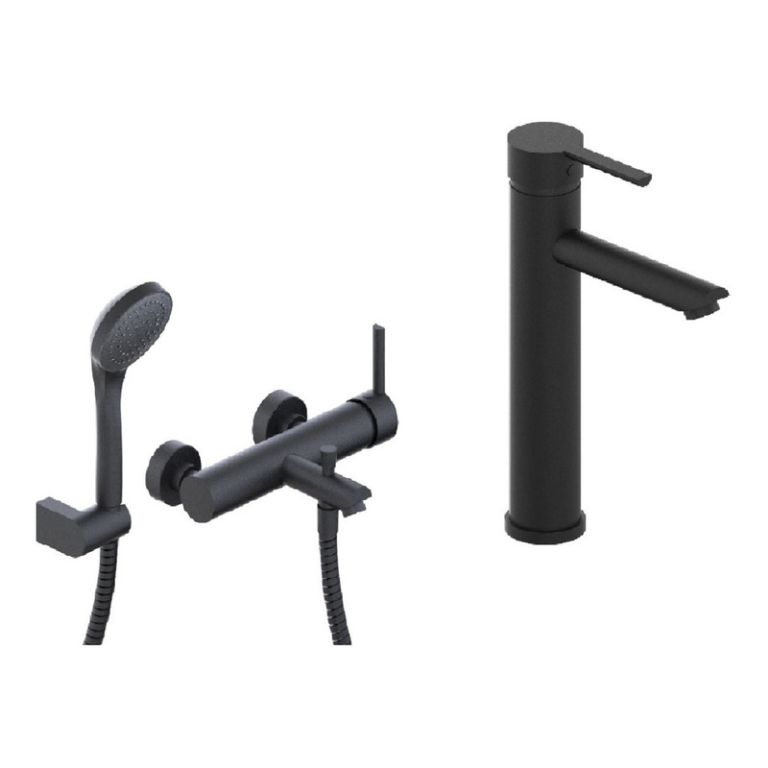 Griferia Hidromet Storm Black Negra Ducha Exterior