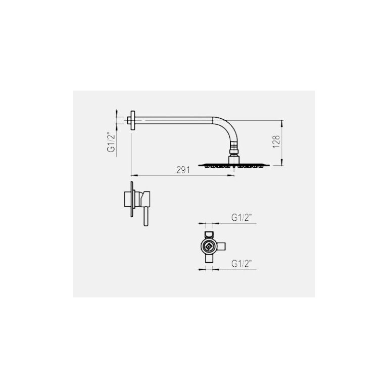 Griferia Hidromet Vector Ducha Embutir Sin Transf Negro - Imagen 2