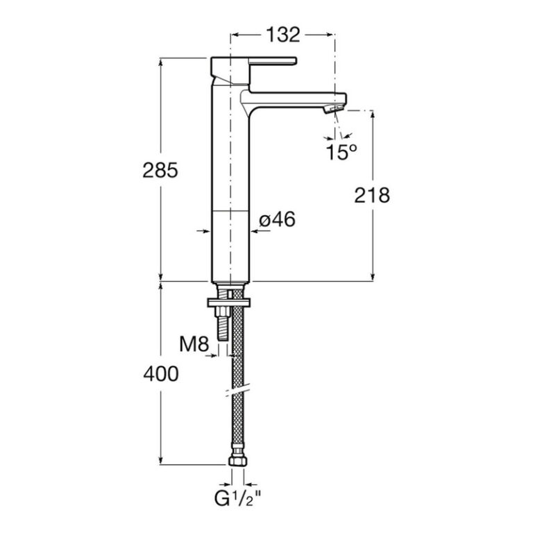 Grifería Roca Naia Lavatorio Alto Monocomando Cromo - Imagen 2